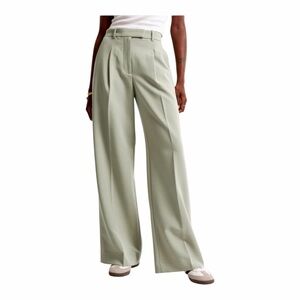 Abercrombie Ultra High Rise Wide Leg Cropped Pants Sage Green 24S PA1